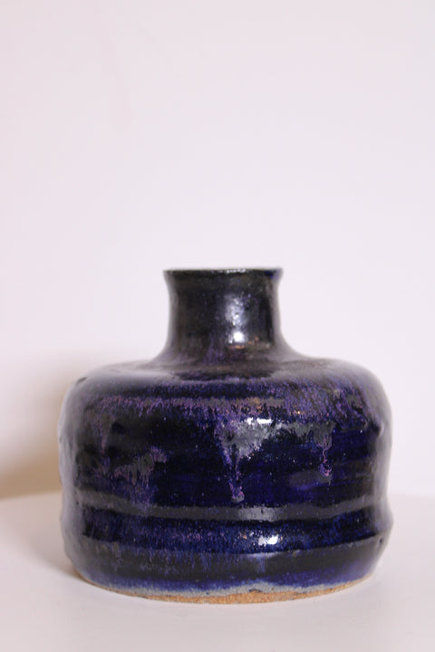 Impressed Character Royal Purple Low Bottle Vase
