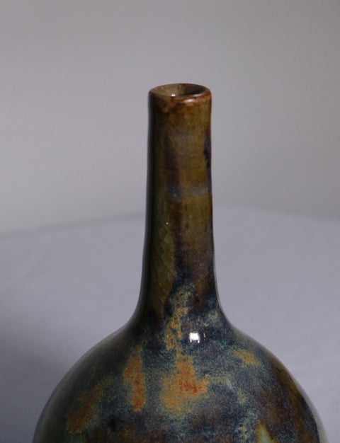 Vintage Pair of Teal Glazed MCM Vases