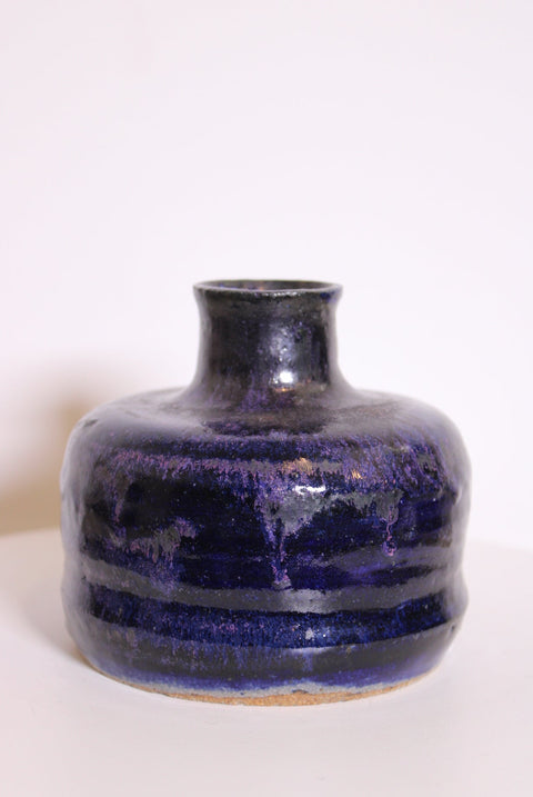 Impressed Character Royal Purple Low Bottle Vase