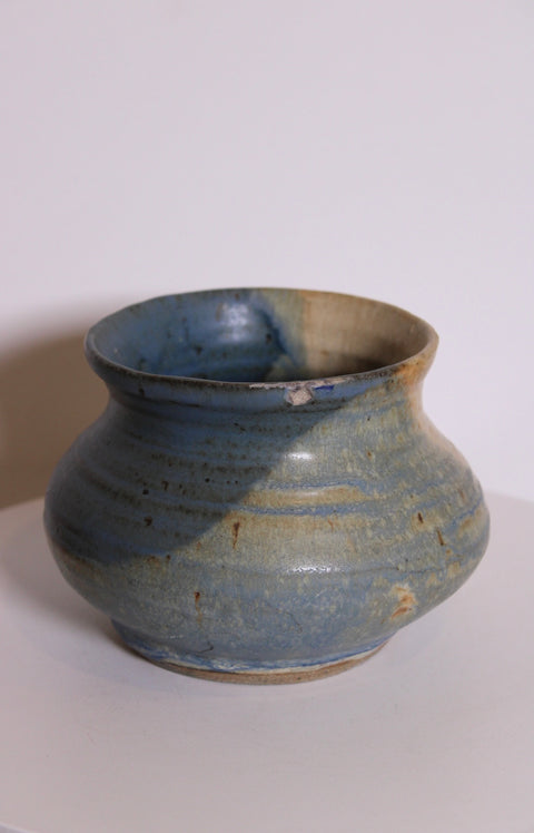 Vintage Blue Gray Studio Pottery Bowl Vase