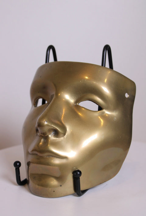Gold Modernist Face Mask Wall Decor