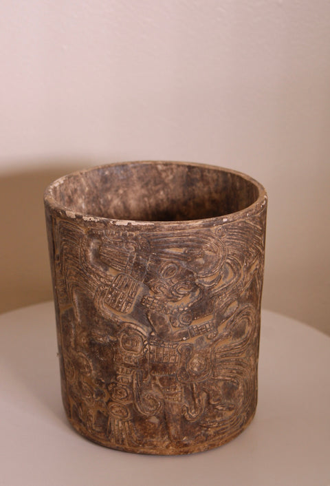 Mayan Relief Cylinder Vessel
