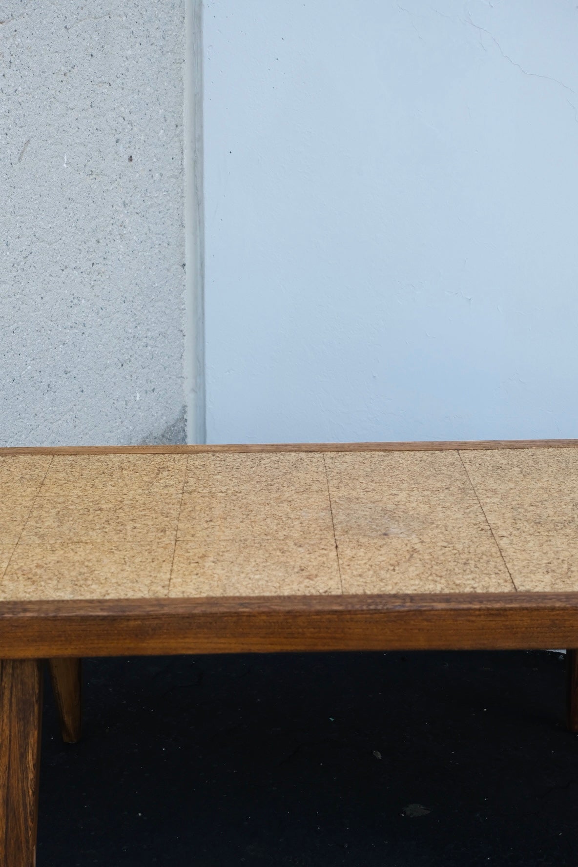 “Paine Furniture” Mid-Century Modern Wooden Cork Top Coffee Table (Vintage)