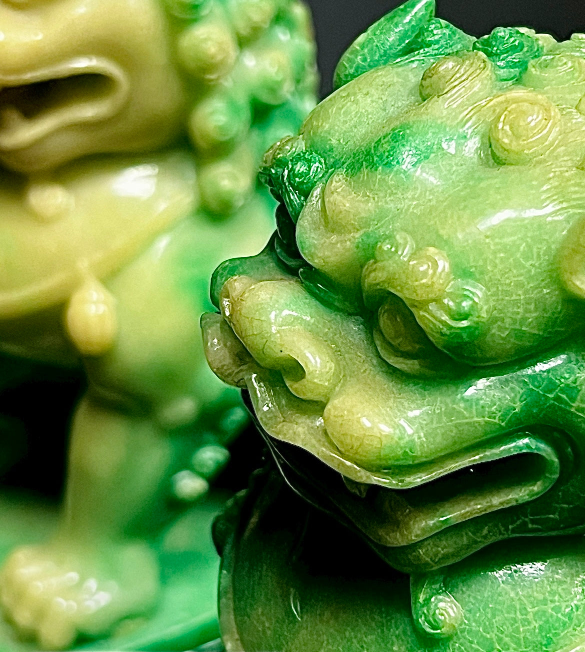 Green Onyx Foo Dogs (Pair)
