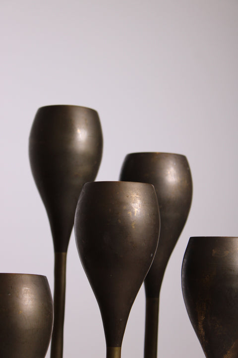 Set of Five Brass Goblets