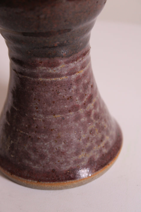 Red Black Speckled Stemmed Goblet