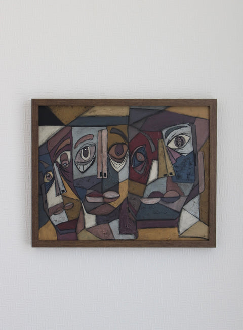Angela Dickerson Five Faces Original Framed Artwork