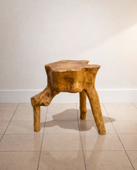 Live Edge Wood Tripod Side Table