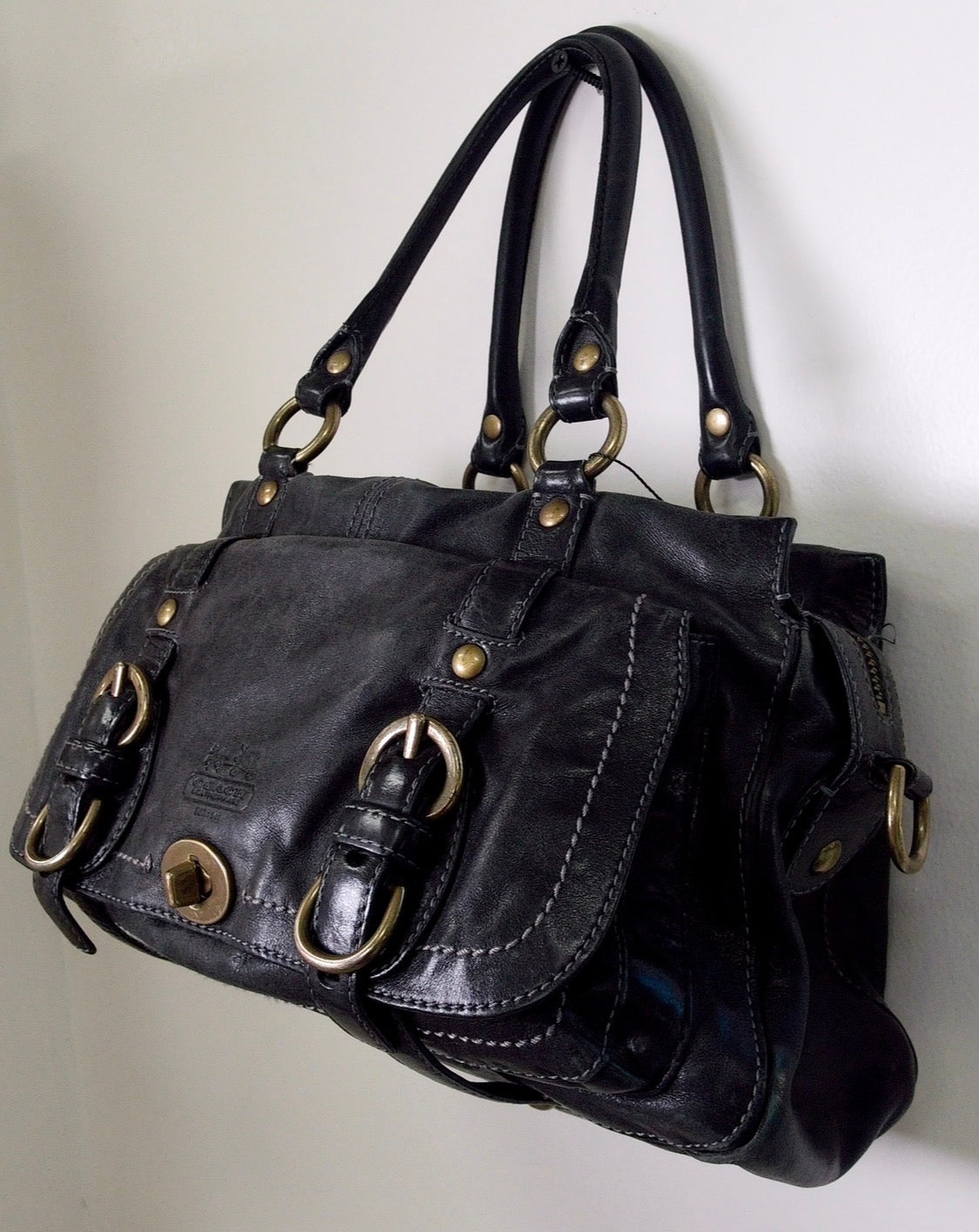 Pre Owned Legacy Garcia Satchel #12704 | 65th Anniversary | Black Italian Leather (Y2k Vintage)