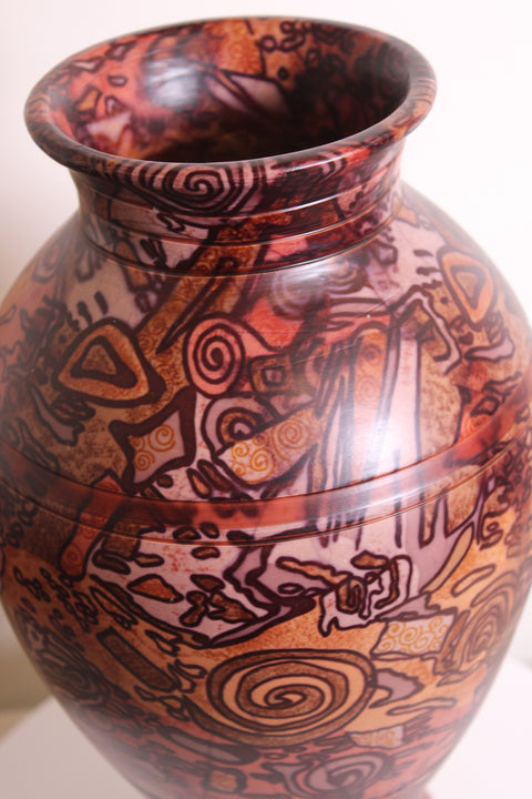 Large Graphic Art Vase