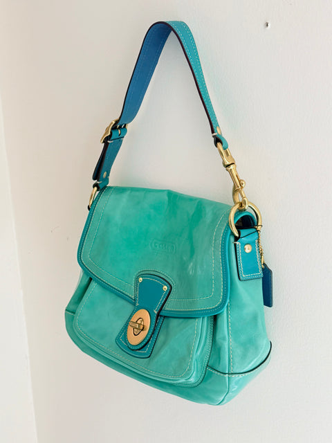 Vintage Turquoise Coach Legacy Ali