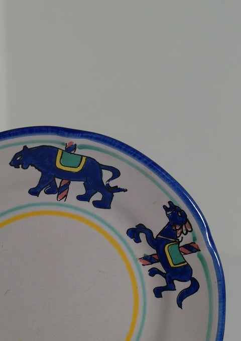 Vintage Solimene Vietri Carousel Lion Plate