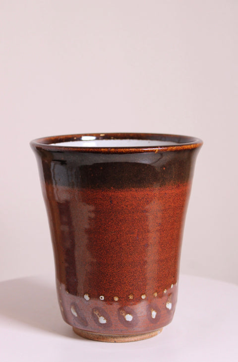 Brown Gradient Flared Studio Pottery Vase