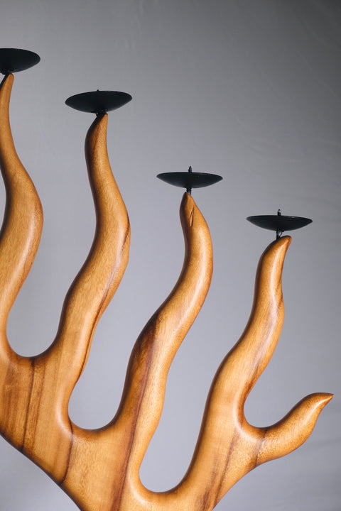 Bintage Wooden Candelabra