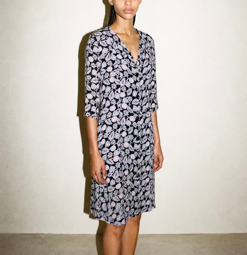 Vintage Black Floral Button-Front Dress — product detail