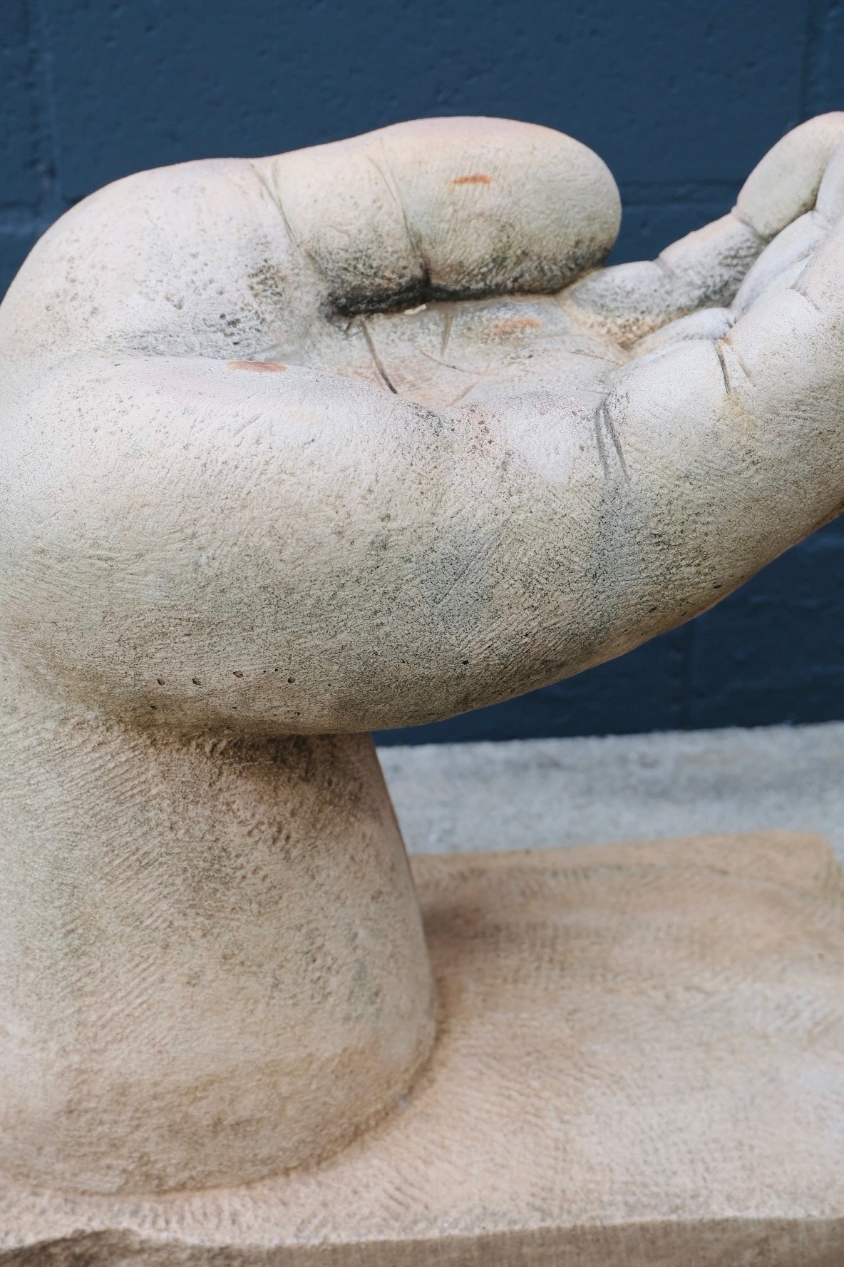 “Heavy Hand” Cement Bird Bath (Vintage)