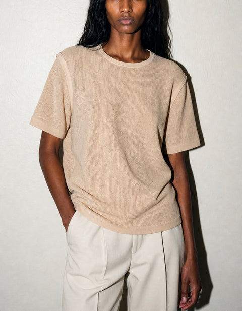 Sandro Paris White Knit Eyelet Blouse