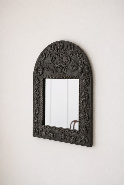 Carved metal Arched Wall Mirror