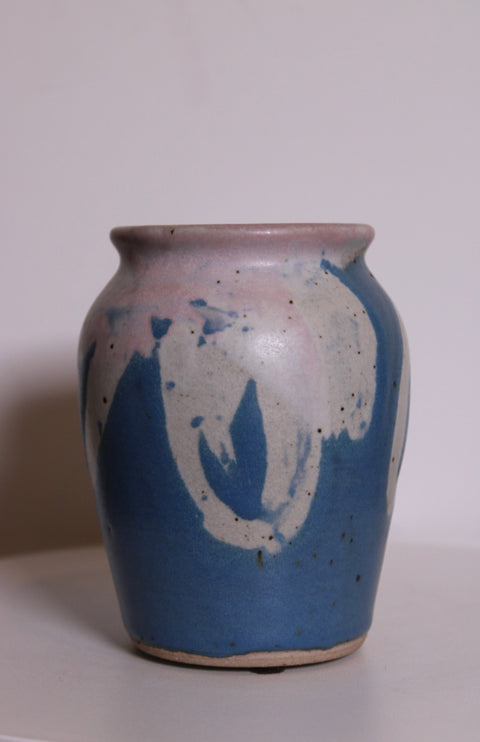 Pink Blue Studio Pottery Planter