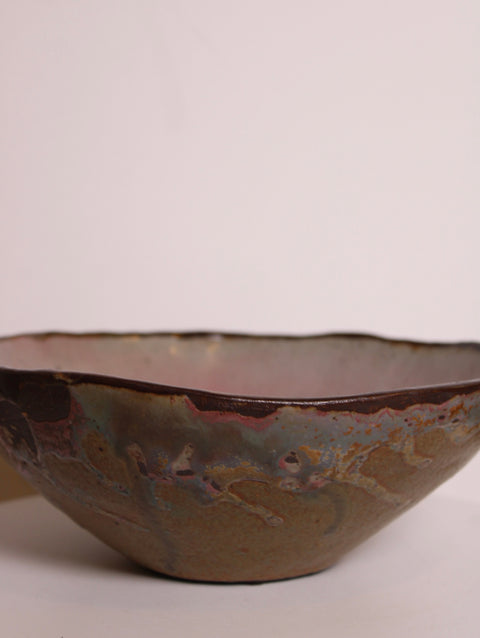 Circle Chop Mark Studio Pottery Centerpiece Bowl