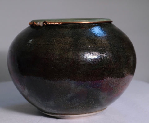 Vintage “Curtis Scott” Multicolored Raku Pot