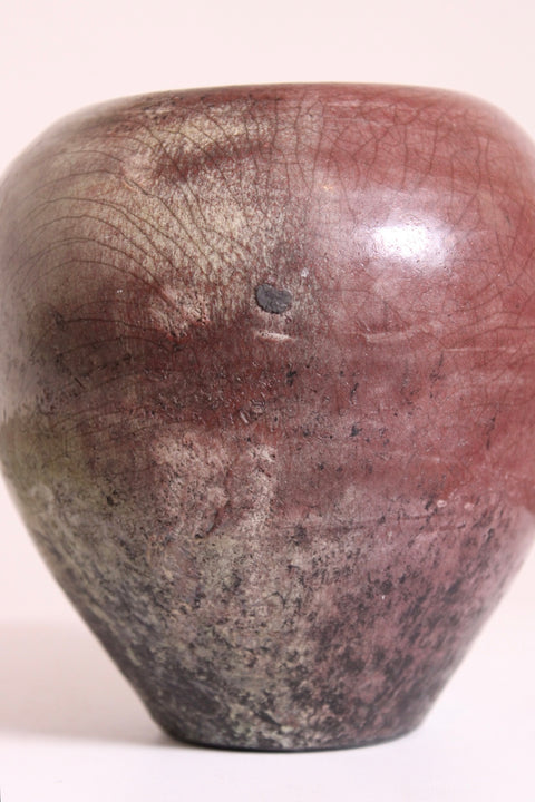 Raku Style Studio Pottery Vase
