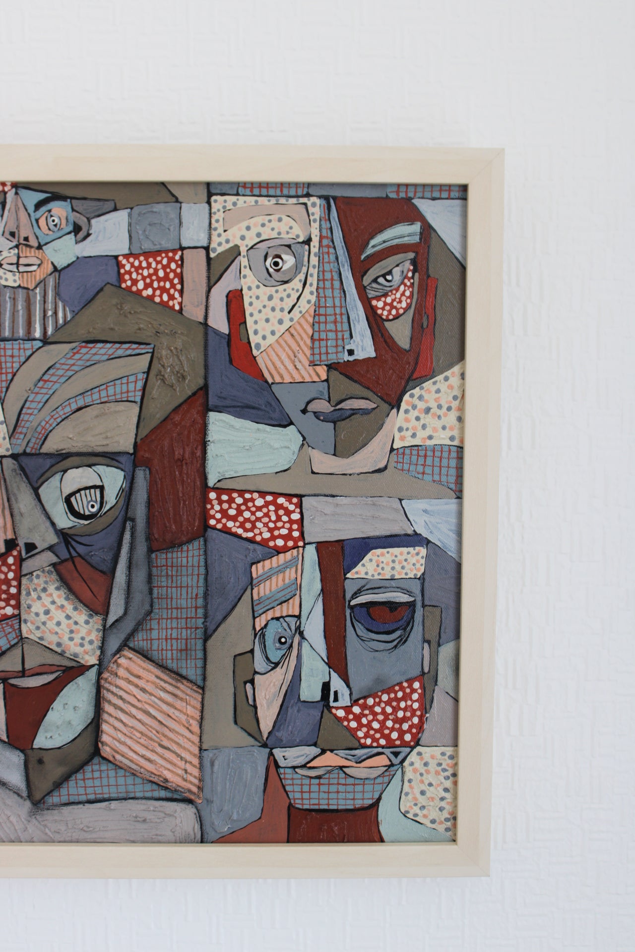 Angela Dickerson Gathered Faces Original Framed Artwork