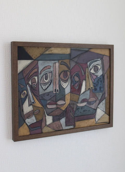 Angela Dickerson Five Faces Original Framed Artwork