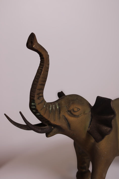 Seated Brass Elephant Sculpture