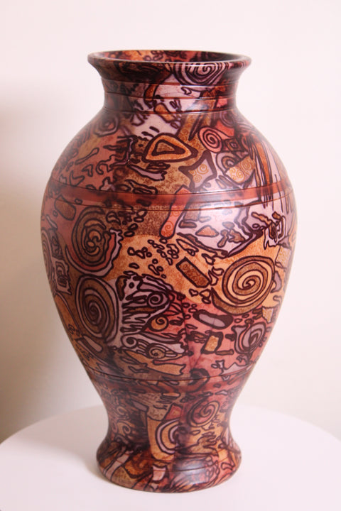 Large Graphic Art Vase