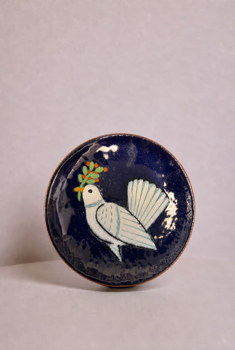 “Annemarie Davidson” Dove Enamel Plate