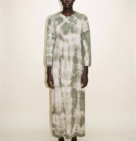 Vintage Sage Tie-Dye Knit Dress