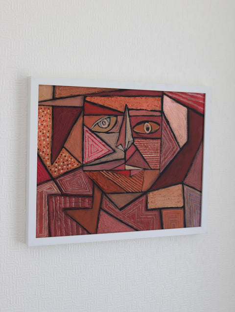 Angela Dickerson Red Mask Study Original Framed Artwork