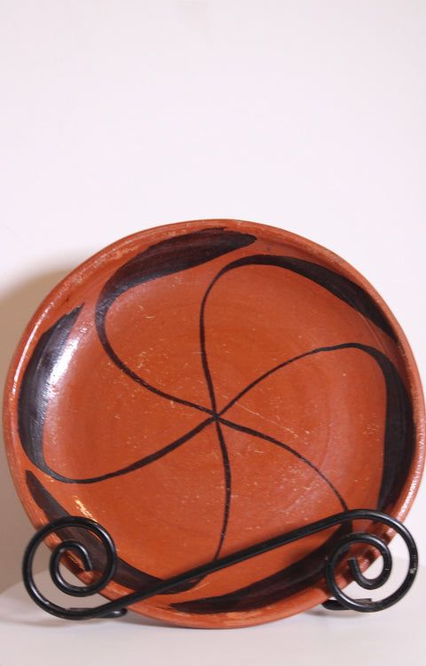 Convivencia Durango Morelos Terracotta Swirl Plates Pair