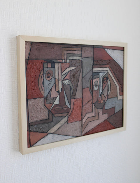 Angela Dickerson Rust Conversation Original Framed Artwork