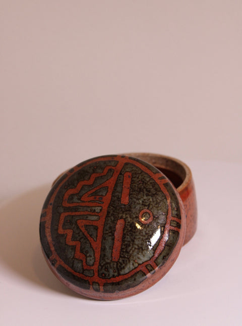 Mid Century Studio Pottery Covered Box