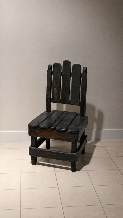 Black Antique Small Side Garden Chair