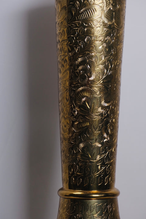 Vintage Tall Moorish Polished Brass Decorative Lamp