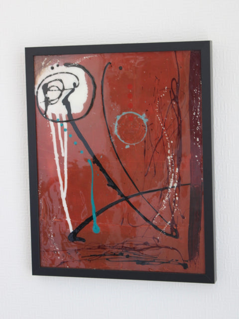 Angela Dickerson Red Orbit Original Framed Artwork