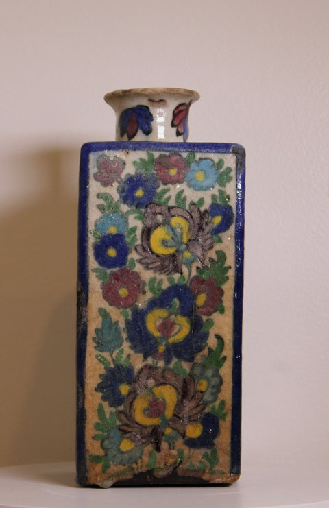 Floral Rectangular Antique Ceramic Vase