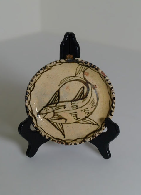 Vintage Tzintzuntzan Mexico Fish Pottery Plate Hand Painted Folk Art
