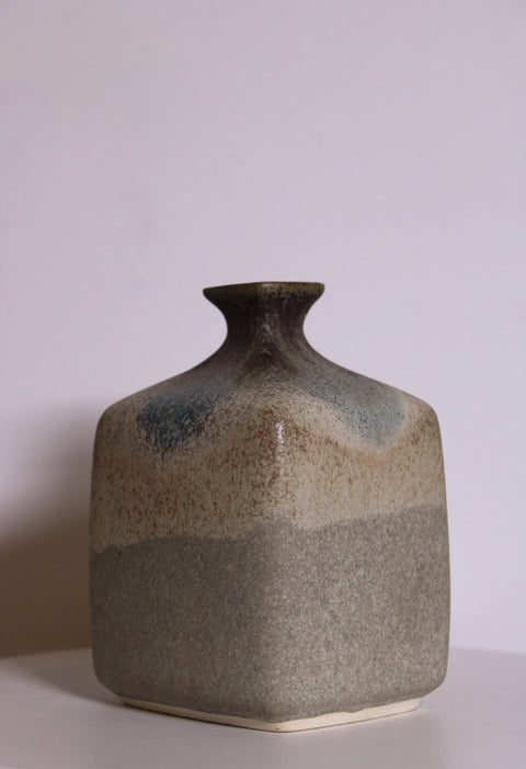 Square Speckled Studio Pottery Bud Vase