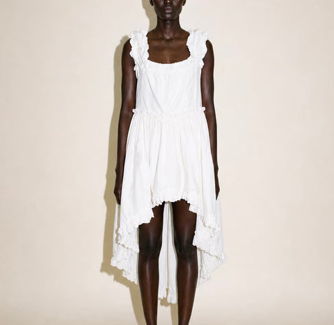 Kaiy Xia Seoul White Asymmetric Ruffle Dress — product detail