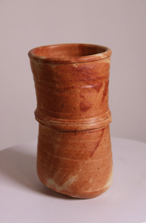 Orange Cream Speckled Cylinder Vase