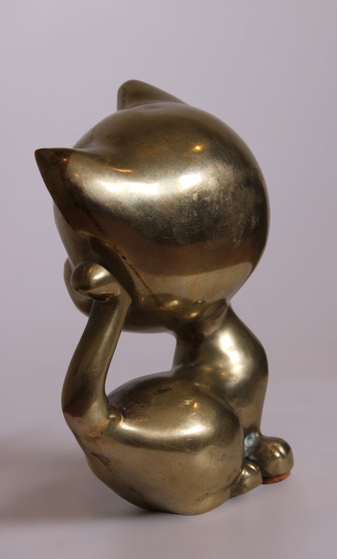 Small Brass Cat Figurine