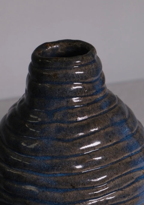 Vintage Blue Coil Bud Vase
