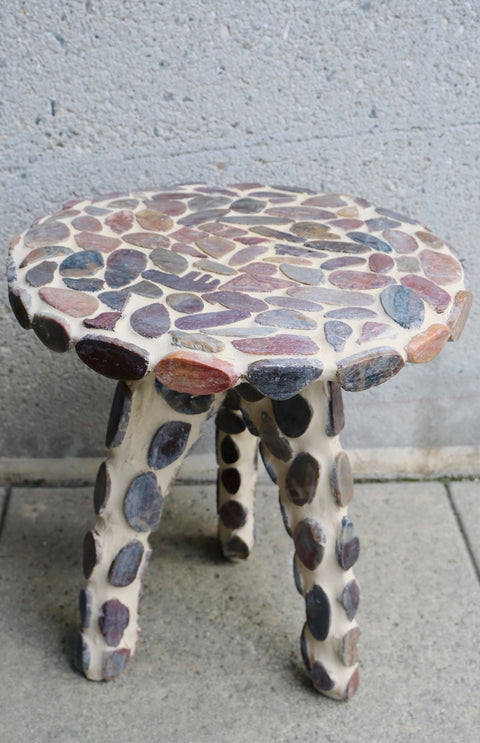 Hand tiled Stone Side Table