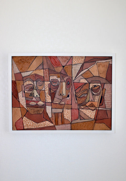 Angela Dickerson Three in Rust Original Framed Artwork