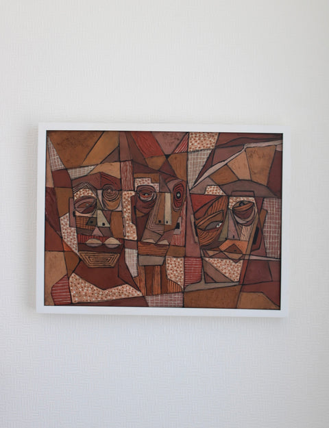 Angela Dickerson Three in Rust Original Framed Artwork