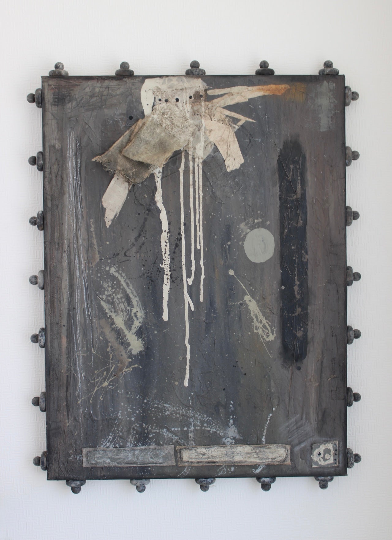 Angela Dickerson Industrial Gray Field Original Framed Artwork